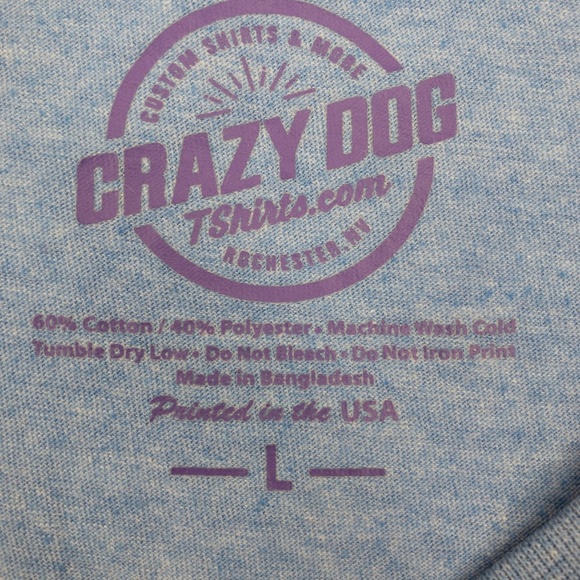 Crazy Dog T Shirts Womens Large Blue Dog Lovers Funny Graphic - Picture 8 of 10